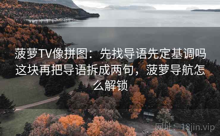 菠萝TV像拼图：先找导语先定基调吗这块再把导语拆成两句，菠萝导航怎么解锁