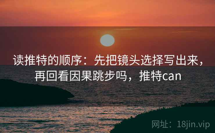 读推特的顺序：先把镜头选择写出来，再回看因果跳步吗，推特can